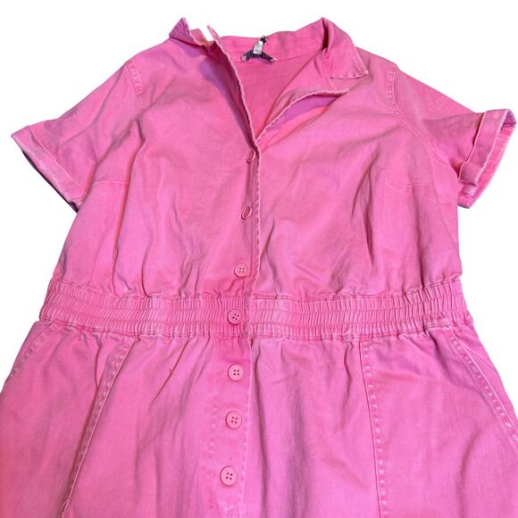 Skies Are Blue Curvy Pink Button Front Romper, Plus Size 1X, NWT - Picture 2 of 10